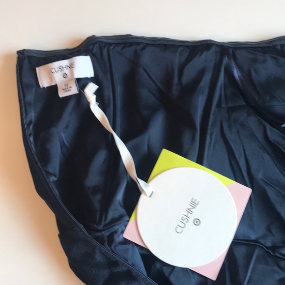 Cushnie Navy Blue Strapless Side-Slit Asymmetrical-Hem Dress Size 12 - Picture 8 of 14